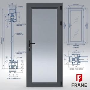 Aluminium Single Double Glass Casement Door Frame