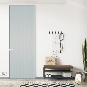 Anti-Corrosion Wood Grain Finish Aluminum Glass Door
