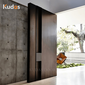 Main Entrance Exterior Walnut Solid Wood Large Front Door