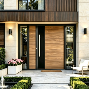 High Quality Modern Villa Entrance Front Entry Doors Aluminum Alloy Wood Exterior Door