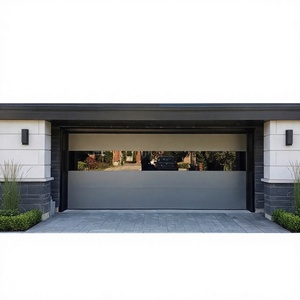 Factory Direct Modern Segmented Aluminum Frameless Glass Garage Door Electric Automatic Double Layer Insulated Entry Villa