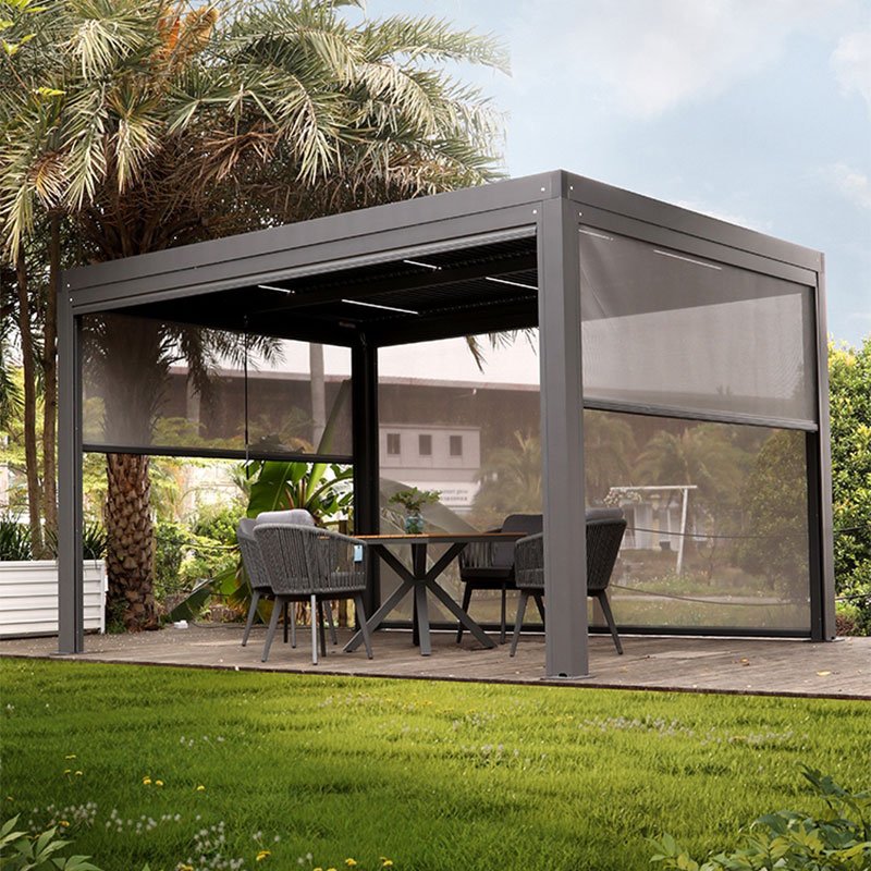 Motorized aluminum louver pergola
