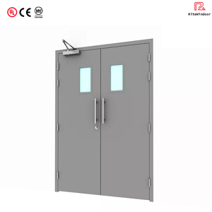 Exterior Front Entry Security Fire-Rated Double Metal Steel Doors