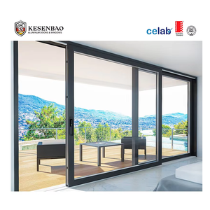 AS2047 Australia Balcony Aluminum Sliding Glass Door Large Double Tempered Glass Stacker Doors