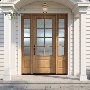 CE Customized Hardwood Panel African Mahogany Red Oak Door
