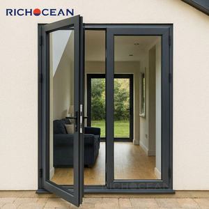 RICHOCEAN Hotel Commercial Hurricane Impact Aluminum French Swing Door