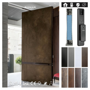 Australia Villa Exterior Front Entrance All-weather Rustic Antique Patina Texture Aluminum Security Door with Pivot Hinge