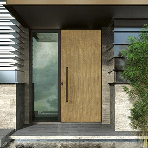 Oversized Solid Wood Main Entrance Door Design for Contemporary Villa Facade Projects