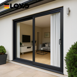 Modern Aluminum Alloy Glass Patio Sliding Door with Waterproof & Heat Insulation for Villa Exterior