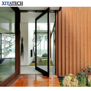XIYATECH Pivot Door Supplier Entrance Security Exterior Main Door Aluminium Profile Custom Tempered Glass
