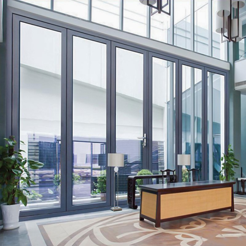Weather resistant aluminum folding doors