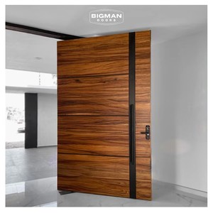 Modern Villa Residential Waterproof Exterior Door Prehung Solid Wood