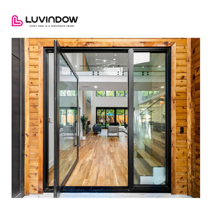 Modern Pivot Aluminum Door Glass Front Villa Entry