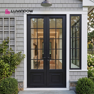 Hurricane Impact Thermal Break Front Double Glass Aluminum Doors