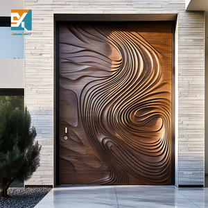 Seeyesdoor High Quality Front Doors Oversized 3D Solid Wooden Aluminum Entrance Door Pivot