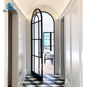 French Exterior Entry Modern Glass Arch Insulated Aluminum Door
