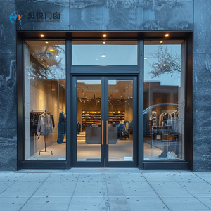 Modern Store Front Double Door Commercial Frame System