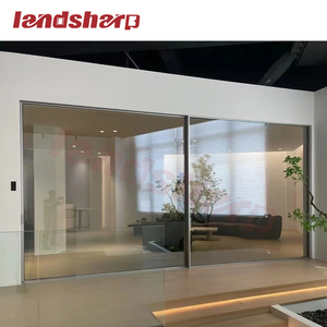 Modern Aluminum Double Glass Accordion Sliding Door System